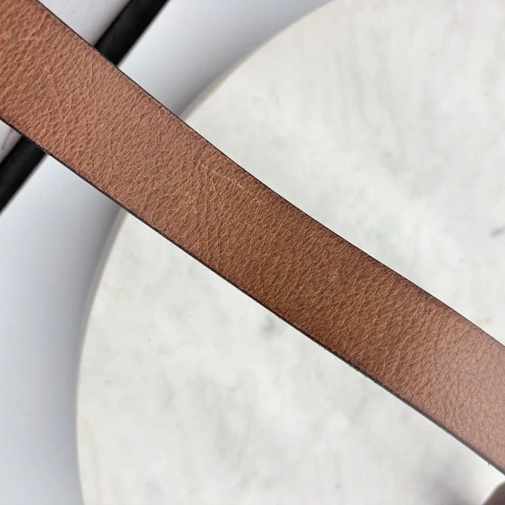 Frye Leather Belt Women 32 Medium Brown Silver Buckle Grommet Star Boho Y2K FLAW
